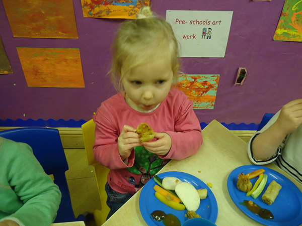Chinese New Year food at Acorns Nursery School, Cirencester.
