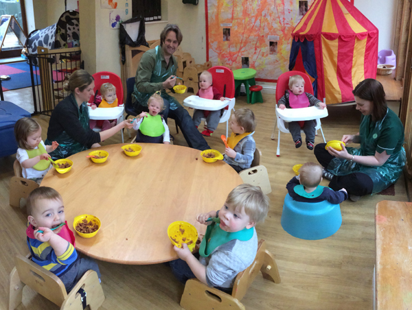 food6 1 Feeding the babies at Acorns Nursery School, Cirencester.