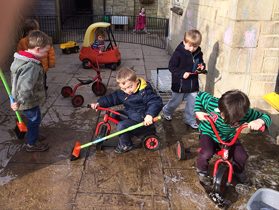 Busy at the car wash.