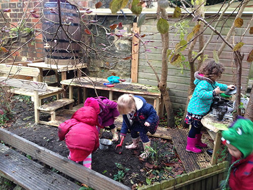 The main garden at Acorns Nursery School Cirencester