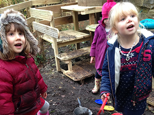 The main garden at Acorns Nursery School Cirencester