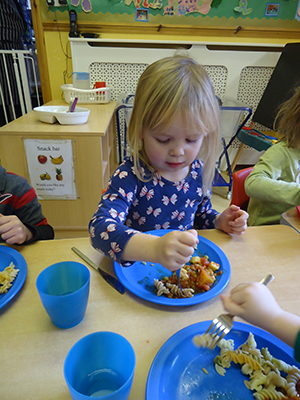 Lunch time at Acorns Nursery School, Cirencester.