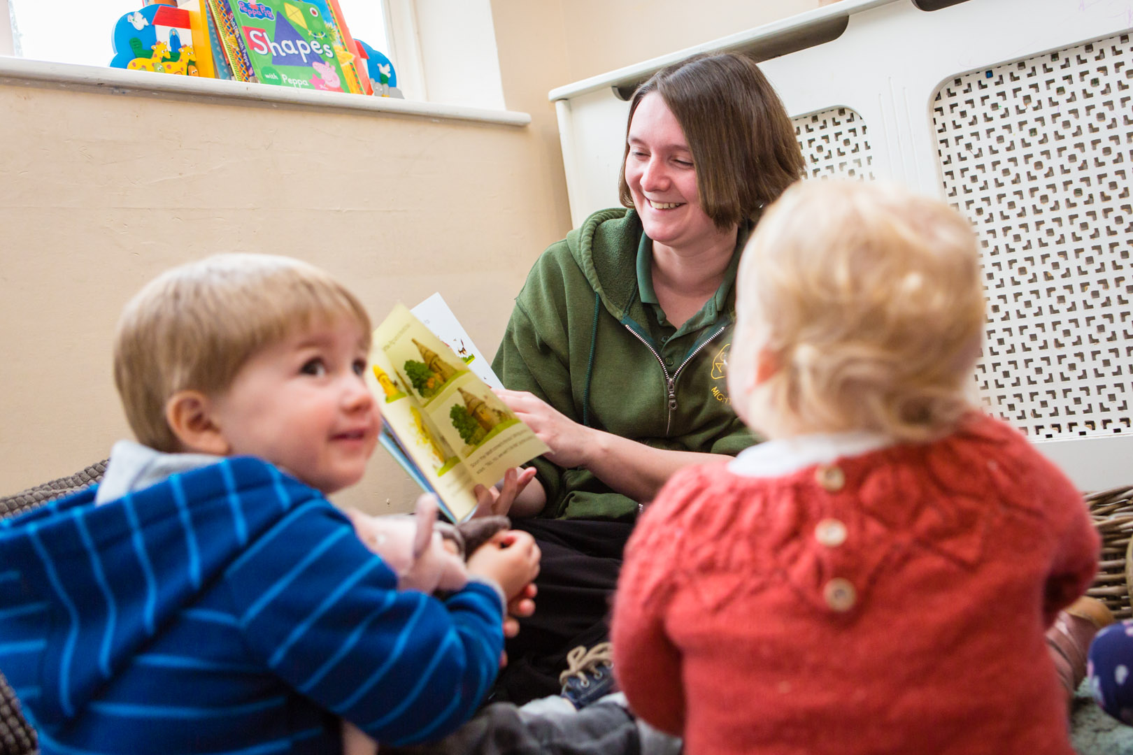 Story time for some of the toddlers at Acorns Nursery School Cirencester 