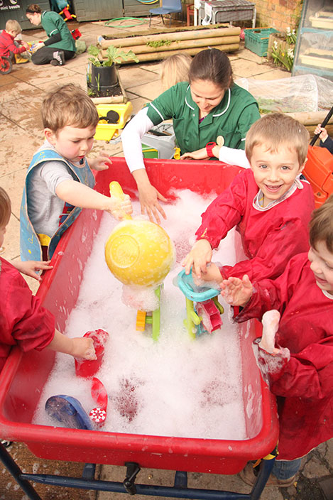 Water fun at Acorns Nursery School, Cirencester.