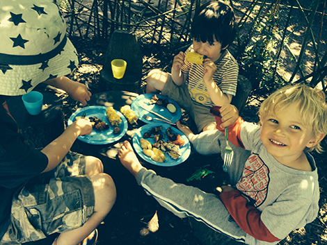 The mud kitchen garden at Acorns Nursery School Cirencester