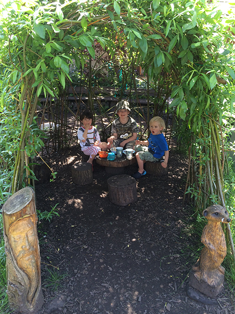 The mud kitchen garden at Acorns Nursery School Cirencester